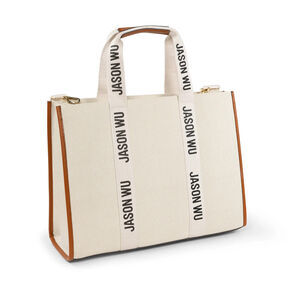 JASON WU Large Tote Bag Cream Canvas Logo New w Tags
